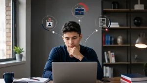 Jovem comparando estágio, Jovem Aprendiz e primeiro emprego para iniciar sua carreira