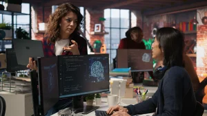 Jovem usando Inteligência Artificial para conseguir emprego e se preparar para entrevistas profissionais